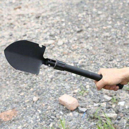 Lopata pliabila multifunctionala 4 in 1 pentru camping, cu tarnacop, fierastrau si desfacator de sticle (V86627) [10]