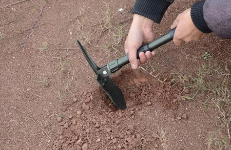 Lopata pliabila multifunctionala 4 in 1 pentru camping, cu tarnacop, fierastrau si desfacator de sticle (V86627) [12]