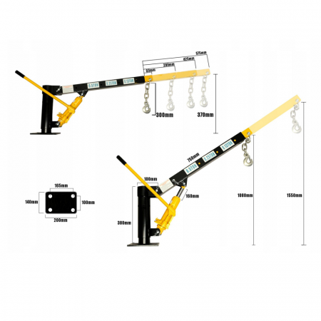 Macara hidraulica girafa pivotanta fixa atelier HDS 360 grade 500kg 0.5Tona (BP-3490) [3]