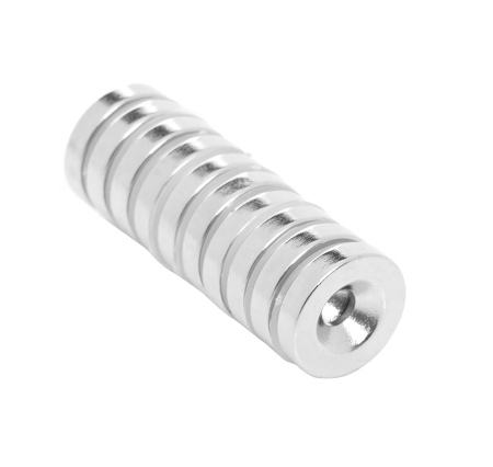 Altele - Magnet neodim inelar cu gaura si prindere pentru surub, 14 x 3 mm (KD11833)