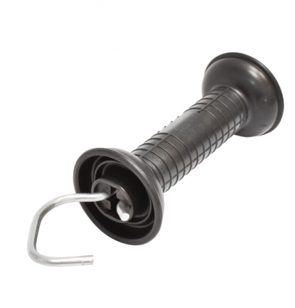 Maner poarta negru cu carlig si arc tensionare gard electric DISBY81 (BK87667) [1]