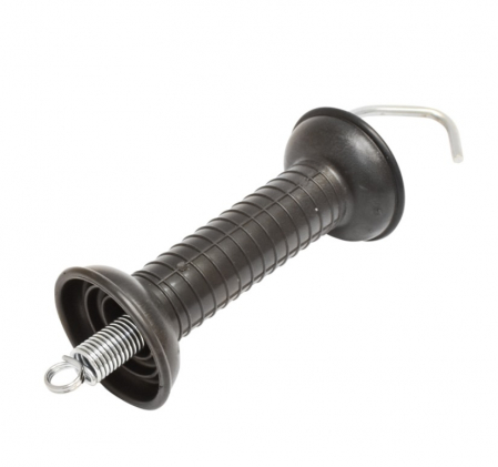 Poarta (maner, izolator, arc) - Maner poarta negru cu carlig si arc tensionare gard electric DISBY81 (BK87667)