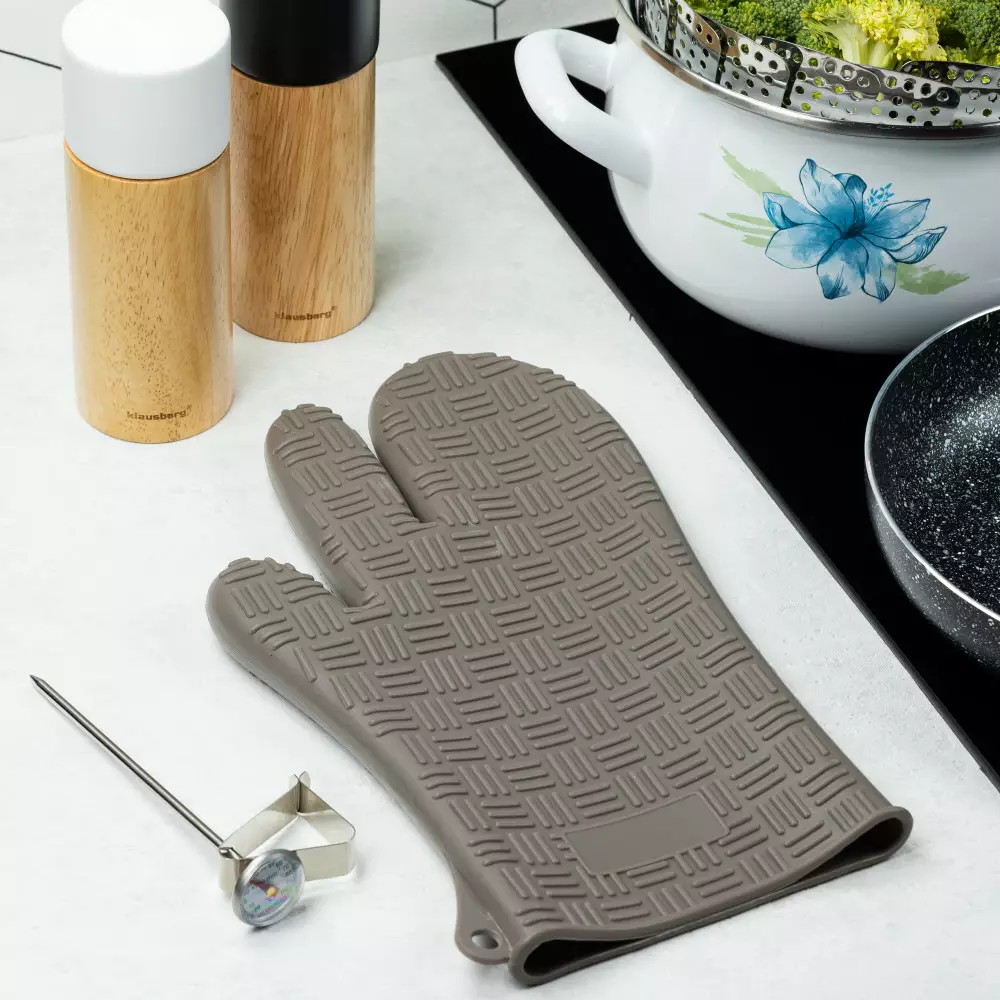 Manusa bucatarie din silicon, termorezistenta, culoare gri (KH-1622) [2]