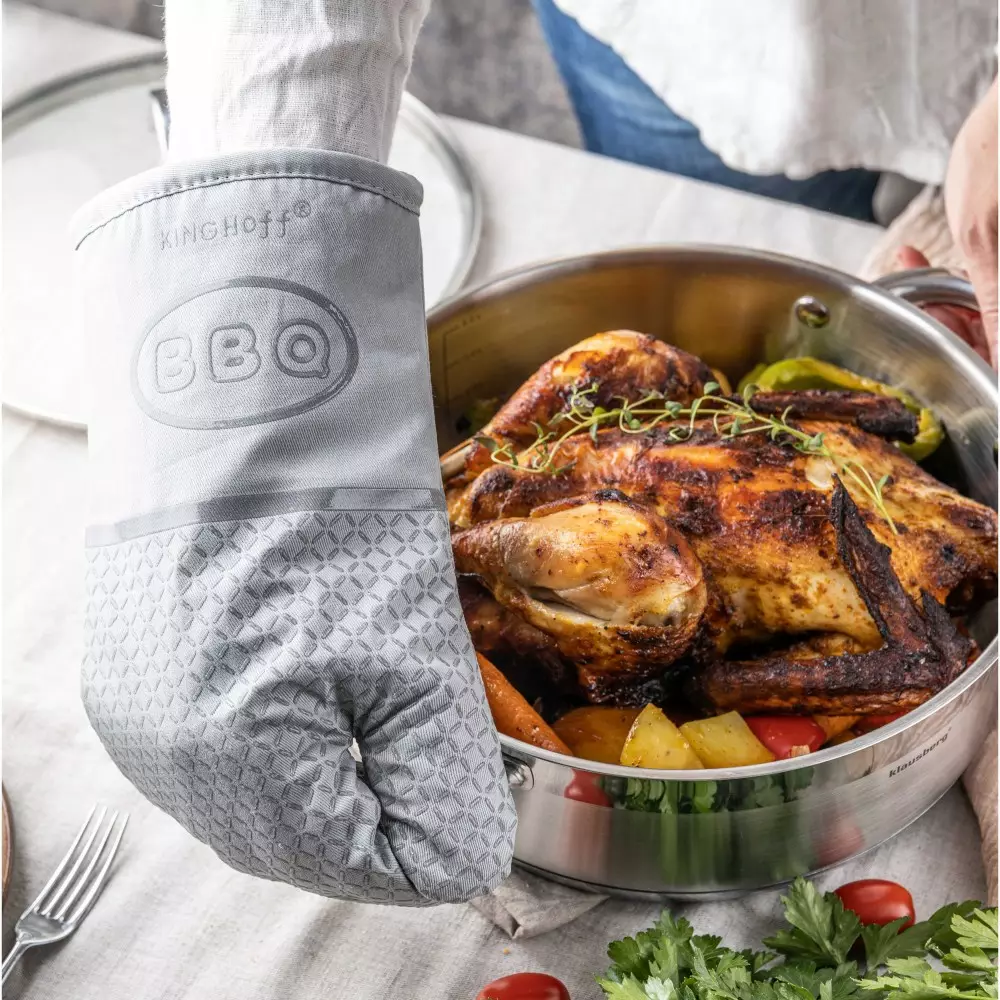 Manusa de cuptor termorezistenta cu suprafata antiderapanta gri (KH-1837) [3]