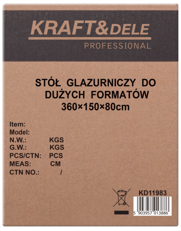 Masa pentru placi ceramice format mare 360x150 cm capacitate 250 kg (KD11983) [16]
