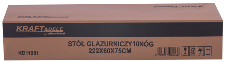Masa profesionala pentru prelucrare gresie cu 10 picioare, 222 x 60 x 75 cm, 1000 kg (KD11981) [1]
