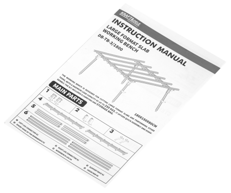 Masa profesionala pentru prelucrare gresie cu 4 picioare, 250 kg, 180 x 150 x 80cm (KD11984) [3]