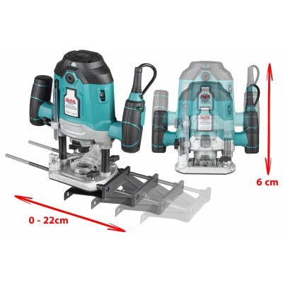 Masina aparat de frezat electric 2600 W freza verticala cu ghidaj + set freze (ALER205) [8]