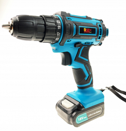 Masina, Aparat de gaurit, insurubat, Bormasina, Autofiletanta cu acumulator 18V 2 baterii 2ah (OX-1539) [2]