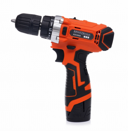 Masina, Aparat de gaurit, insurubat, Bormasina Autofiletanta cu baterii acumulator 12V 1.5Ah LCD (KD3068) [3]