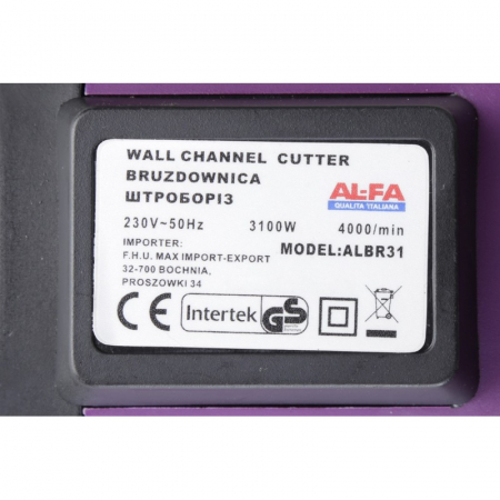 Masina aparat de taiat caneluri in zidarie 3100W canelat debitor canale disc diamantat (ALBR31) [9]