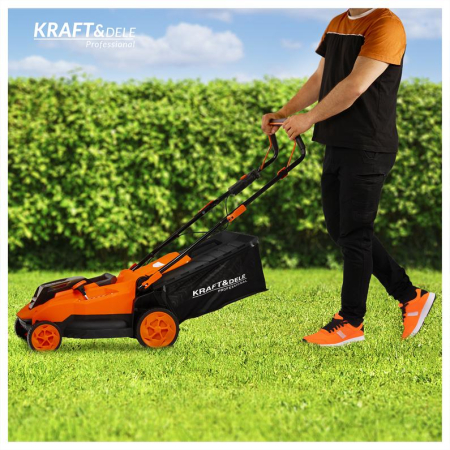 Masina aparat pe baterii acumulator 40V 2x20V 6Ah de tuns iarba gazon 38cm (KD5411) [36]