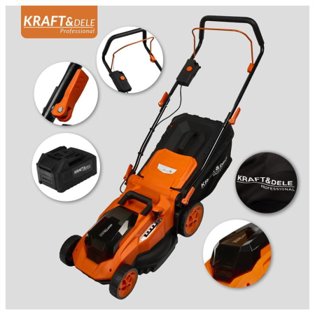 Altele - Masina aparat pe baterii acumulator 40V 2x20V 6Ah de tuns iarba gazon 38cm (KD5411)