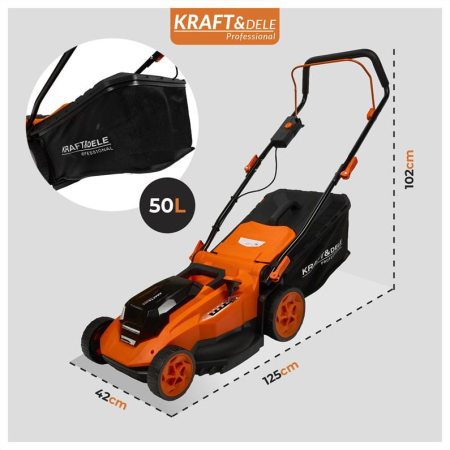 Masina aparat pe baterii acumulator 40V 2x20V 6Ah de tuns iarba gazon 38cm (KD5411) [41]