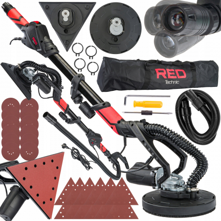 Masina, aparat slefuit pereti 1500W 2 in 1 225mm cu aspirare extensibil girafa cu lumina LED (RTSDG0085) [0]