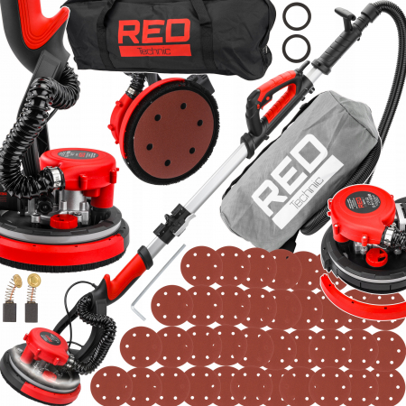 Aparate de slefuit - Masina, aparat slefuit pereti 2000W 225mm cu aspirare extensibil girafa cu lumina LED (RTSDG0108)