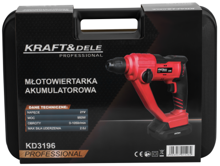 Masina ciocan de gaurit cu percutie rotopercutor 21V, 2J, 2 x 4Ah, SDS valiza (KD3196) [12]