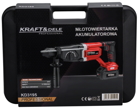 Masina ciocan de gaurit cu percutie rotopercutor 21V, 4.5J, 2 x 4Ah, SDS valiza (KD3195) [1]
