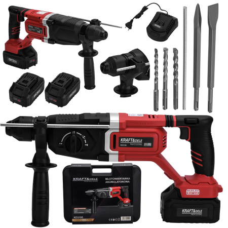 Produse noi (necategorizate) - Masina ciocan de gaurit cu percutie rotopercutor 21V, 4.5J, 2 x 4Ah, SDS valiza (KD3195)