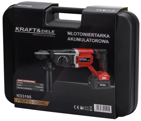 Masina ciocan de gaurit cu percutie rotopercutor 21V, 4.5J, 2 x 4Ah, SDS valiza (KD3195) [2]