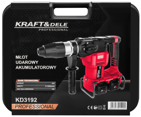 Masina ciocan de gaurit cu percutie rotopercutor 42V, 10J, 2 x 4Ah, SDS valiza (KD3192) [1]