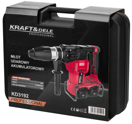 Masina ciocan de gaurit cu percutie rotopercutor 42V, 10J, 2 x 4Ah, SDS valiza (KD3192) [2]