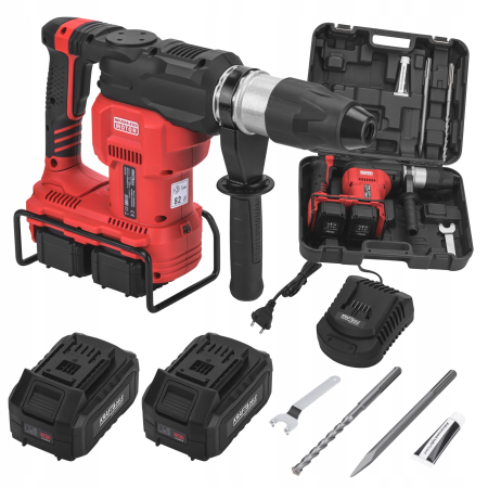 Produse noi (necategorizate) - Masina ciocan de gaurit cu percutie rotopercutor 42V, 10J, 2 x 4Ah, SDS valiza (KD3192)