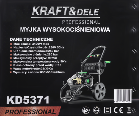 Masina de spalat cu presiune motor electric 3400W, 280 bar, 9 L/min (KD5371) [12]