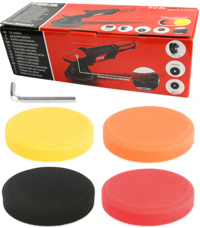 Masina excentrica polisat auto 1600W roto orbital + bureti + accesorii lustruit slefuit (M80497) [2]