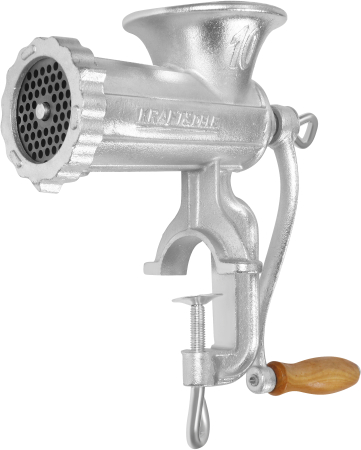 Ustensile bucatarie - Masina tocat carne manuala nr 10 fonta galvanizata site 3 5 8mm palnii carnati (KD4192)