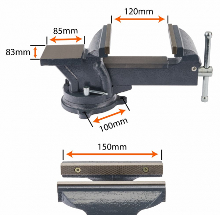 Menghina banc rotativa 150mm cu nicovala (PM-IS-150T) [6]