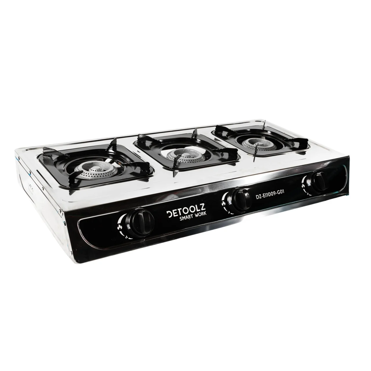 Incalzitoare arzatoare electrice / gaz / combustibil - Mini aragaz portabil 8.4kw 3 ochiuri piezo (DZ-EI1009-G01)