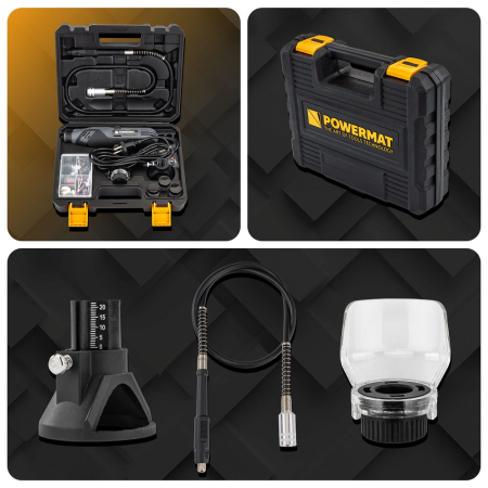 Mini slefuitor multifunctional 200W 35000rpm set 200 accesorii si ax flexibil PM1356 (PM-MST-200T) [26]