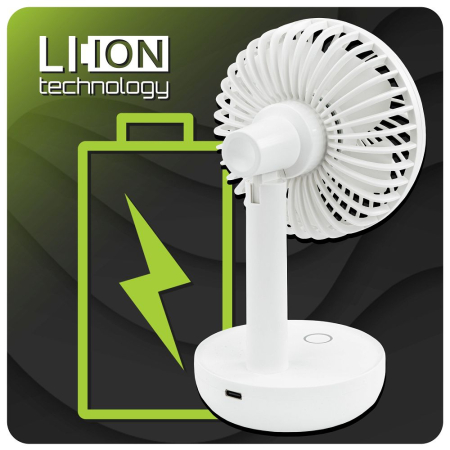 Mini ventilator portabil cu acumulator USB 1200mAh 3 viteze si inclinare reglabila (VELWEBS0012) [11]