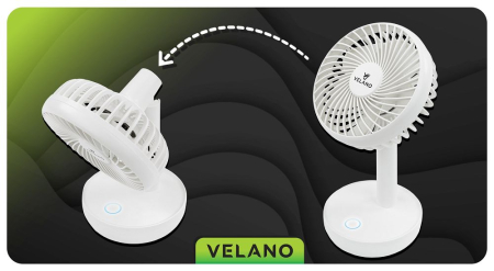 Mini ventilator portabil cu acumulator USB 1200mAh 3 viteze si inclinare reglabila (VELWEBS0012) [15]
