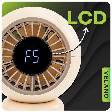 Mini ventilator portabil baterie 3600mAh si afisaj LED (VELWEBS0010) [13]