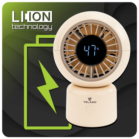 Mini ventilator portabil baterie 3600mAh si afisaj LED (VELWEBS0010) [14]