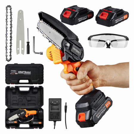 Altele - Minidrujba fierastrau drujba 4" electrica baterii 2x21V 1.5Ah (KD10627)