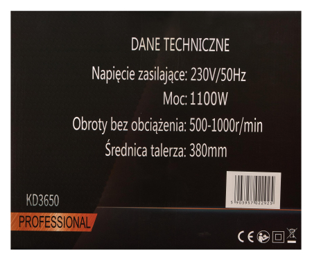Mistrie electrica pentru tencuiala 1100 W, disc 380 mm (KD3650) [28]