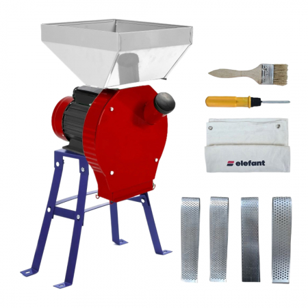 Moara electrica 3900W 3.9kW 4 site sac pensula + suport metalic cereale uruiala boaba cuva extra mare (350E+) [0]