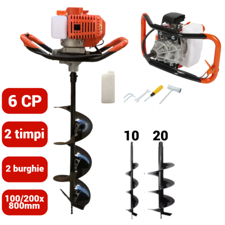 Motoburghii / burghii - Motoburghiu foreza pamant gheata 6CP + 2 burghie (MX564+100 200)