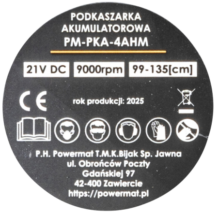 Motocoasa cu acumulator 21V, 2x4Ah, cu roti, 1000W, 150mm, cu lame si fir de taiere PM1329 (PM-PKA-4AHM) [17]