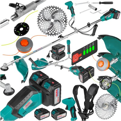Motocoase - Motocoasa cu acumulator 21V, motor fara perii, diametru de taiere 380 mm, 2 acumulatori 4Ah (ALCGTBH-42V)