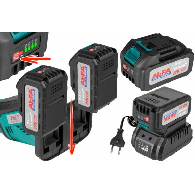 Motocoasa cu acumulator 21V, motor fara perii, diametru de taiere 380 mm, 2 acumulatori 4Ah (ALCGTBH-42V) [14]