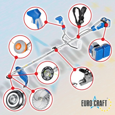 Motocoasa cu acumulator 42V, motor fara perii, diametru de taiere 380 mm, 2 acumulatori 4Ah (ECCGTBH-42V) [2]
