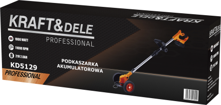 Motocoasa fara fir 21V, 1000W, 2x2Ah, 11000 rpm, cu roti si accesorii taiere (KD5129) [17]