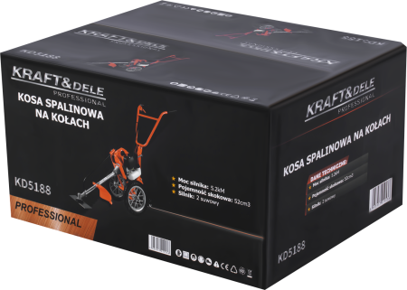 Motocoasa pe roti cu motor benzina 5.2CP si accesorii incluse (KD5188) [20]