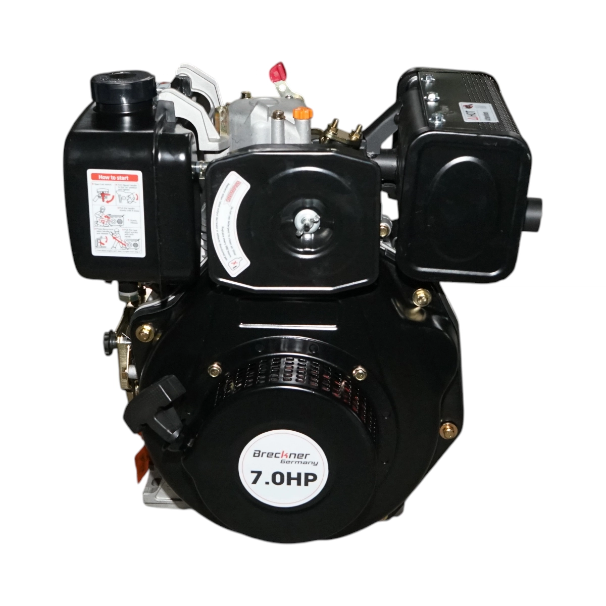 Motoare diesel - Motor diesel 7CP 178F, 296cc, turatie 3600rpm, ax rotund filetat 19.05mm, pornire sfoara DISUN07 (BK99863)