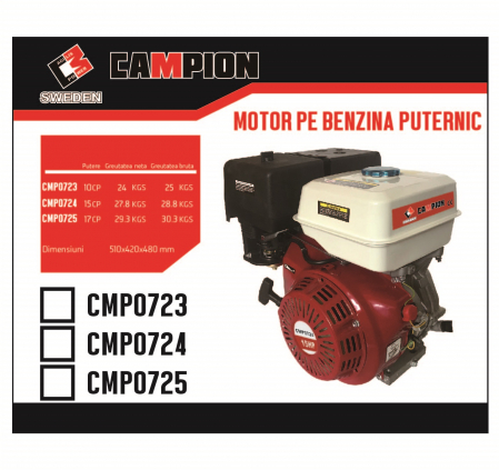 Motor pe benzina 4 timpi 10CP ax 25mm 177F (CMP0723) [1]