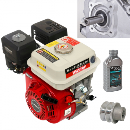 Generatoare / motoare benzina - Motor pe benzina 7CP + fulie ax cu pana 20mm + ulei 4 timpi (KD1825+F+U)